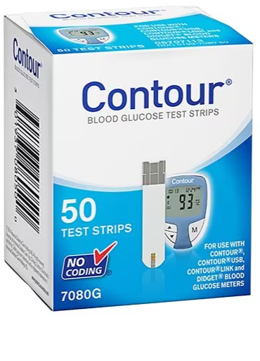 BAYER CONTOUR TEST STRIPS 50 COUNT - 7080G