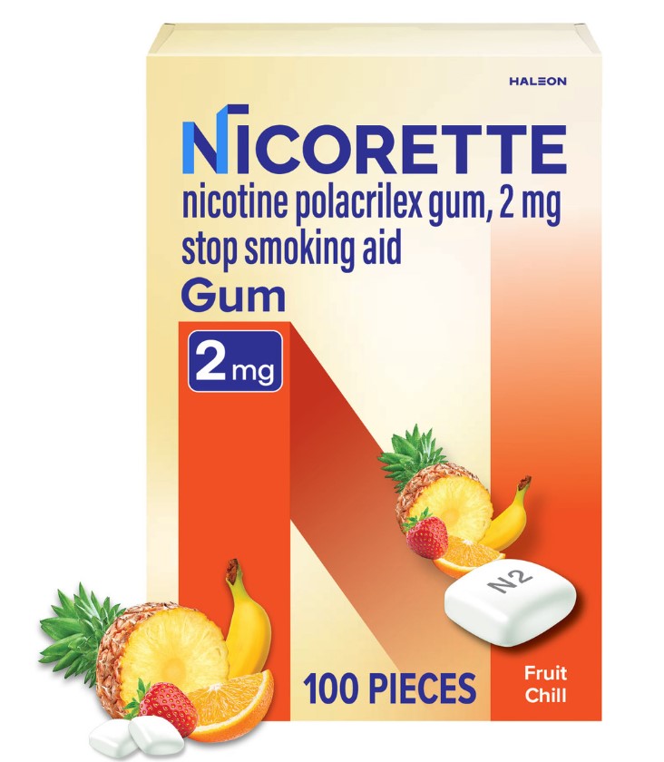 NICORETTE NICOTINE GUM 2MG- 100CT FRUIT CHILL
