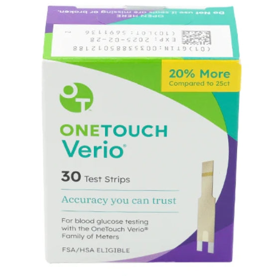 ONE TOUCH VERIO TEST STRIPS 30 COUNT