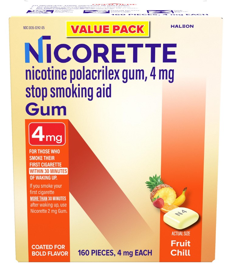 NICORETTE NICOTINE GUM 4MG- 160CT FRUIT CHILL