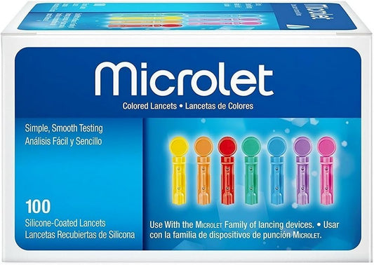 MICROLET COLOURED LANCETS- 100 COUNT