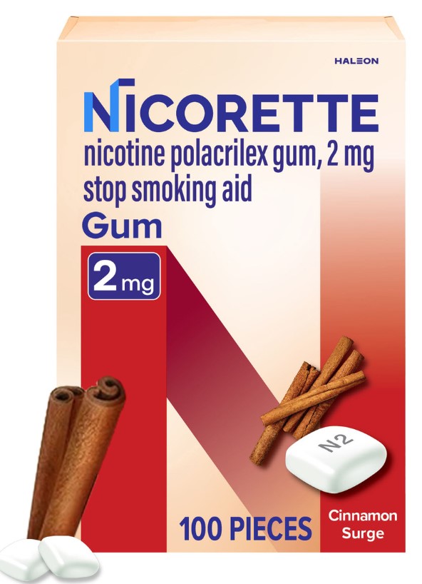 NICORETTE NICOTINE GUM 2 MG 100 COUNT CINNAMON SURGE