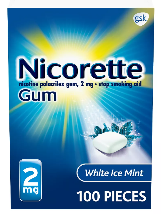 NICORETTE GUM 2 MG 100 COUNT (WHITE ICE MINT)