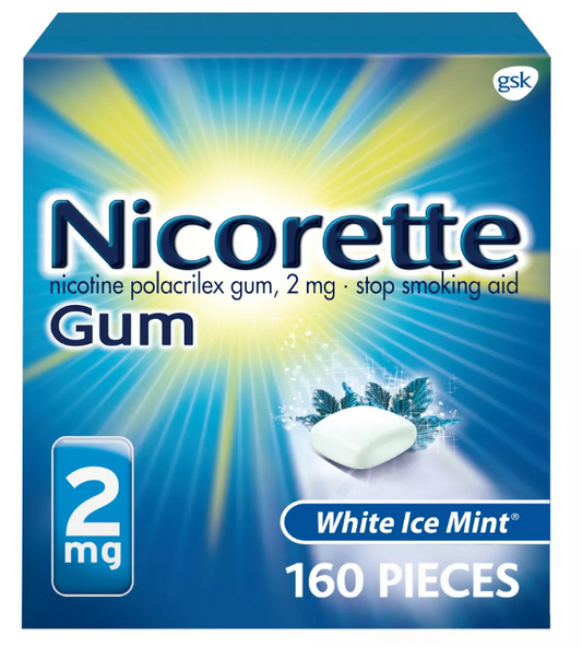 NICORETTE GUM 2 MG 160 COUNT (WHITE ICE MINT)