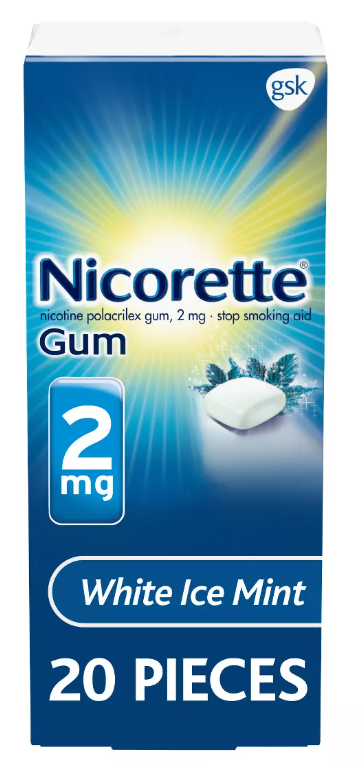 NICORETTE GUM 2 MG 20 COUNT (WHITE ICE MINT)