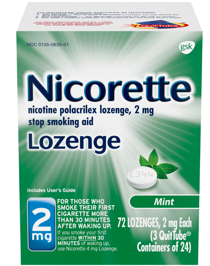 NICORETTE NICOTINE LOZENGES MINT 2MG 72CT