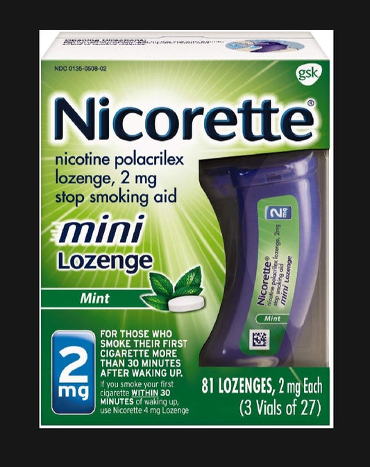 NICORETTE MINI NICOTINE LOZENGES MINT 2MG -81 COUNT