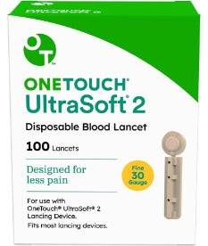 ONE TOUCH ULTRA SOFT 2 LANCETS- 100 COUNT