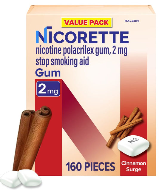 NICORETTE NICOTINE GUM 2 MG 160 COUNT CINNAMON SURGE