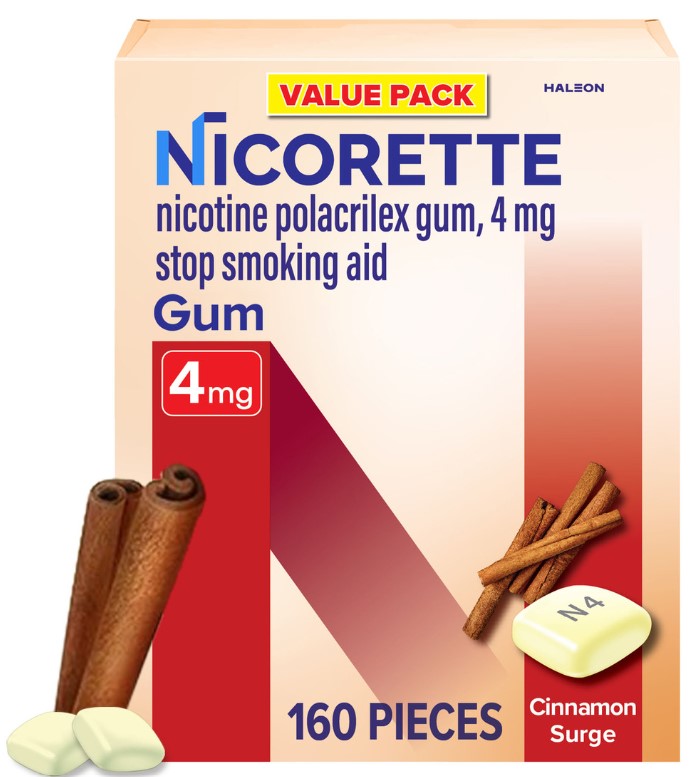 NICORETTE NICOTINE GUM 4 MG 160 COUNT CINNAMON SURGE