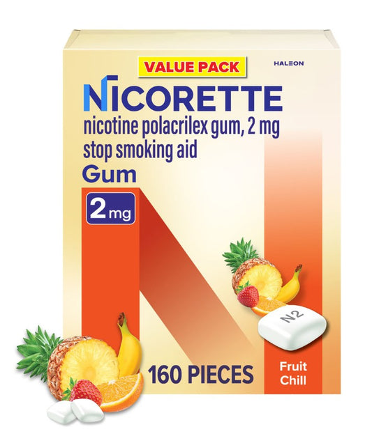 NICORETTE NICOTINE GUM 2MG- 160CT FRUIT CHILL