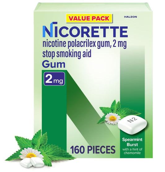 NICORETTE NICOTINE GUM 2 MG 160 COUNT SPEARMINT